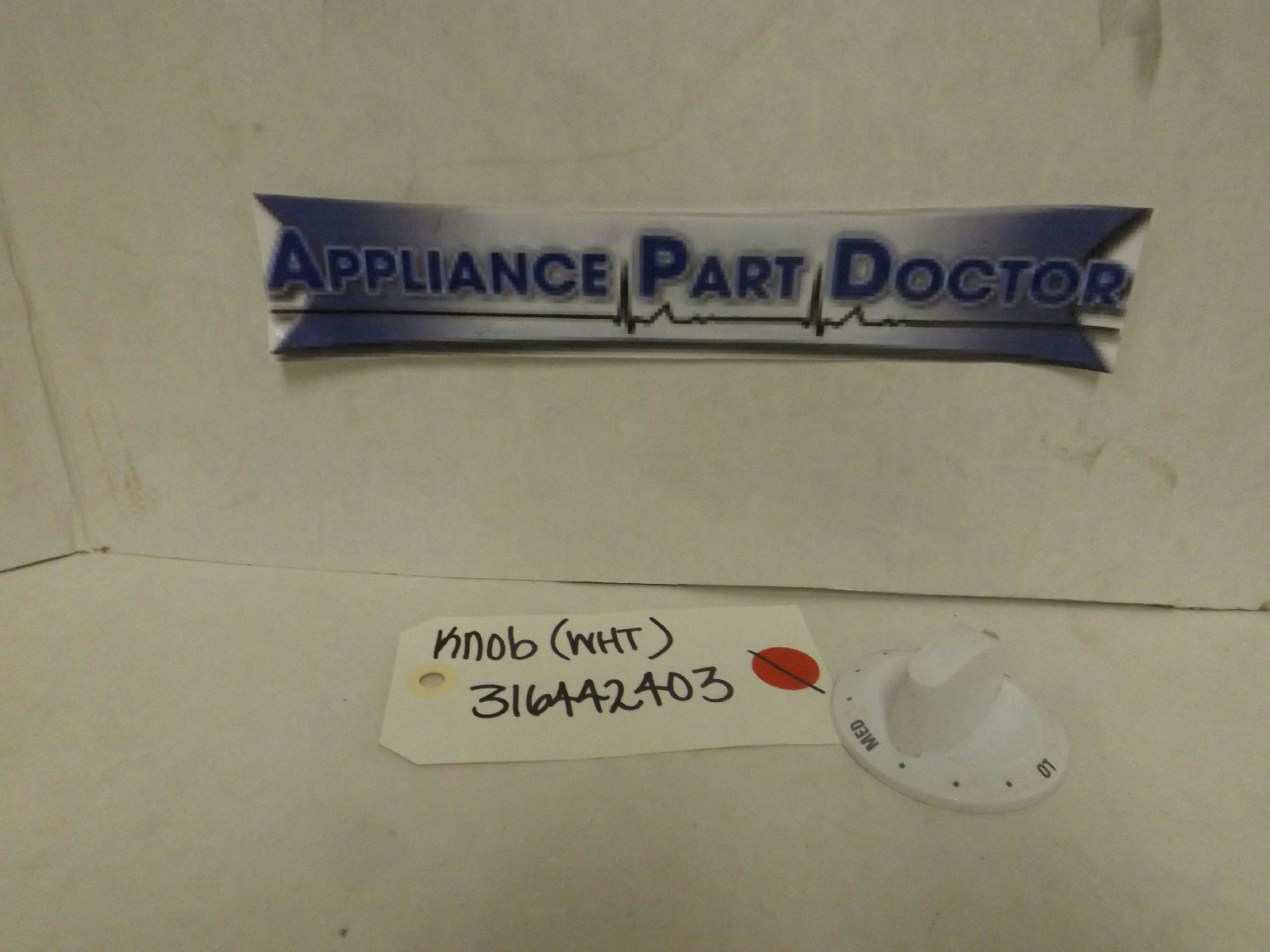 KENMORE FRIGIDAIRE STOVE 316442403 KNOB (WHT) USED KENMORE FRIGIDAIRE STOVE 316442403 KNOB (WHT) USED